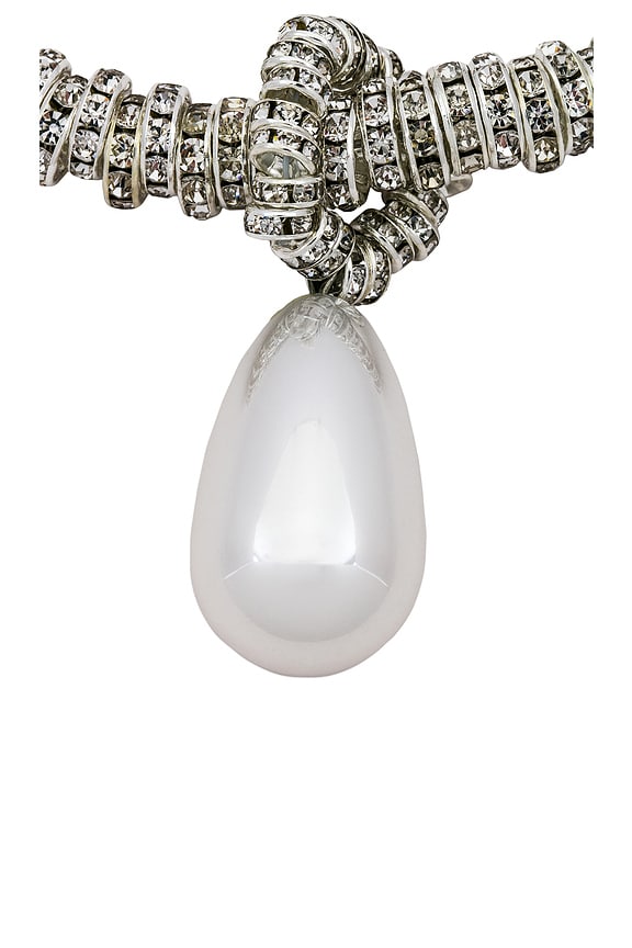 view 2 of 2 Pearl Drop Necklace in Pearl & Silver