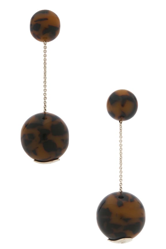 view 1 of 2 LENA ドロップイヤリング in Brown