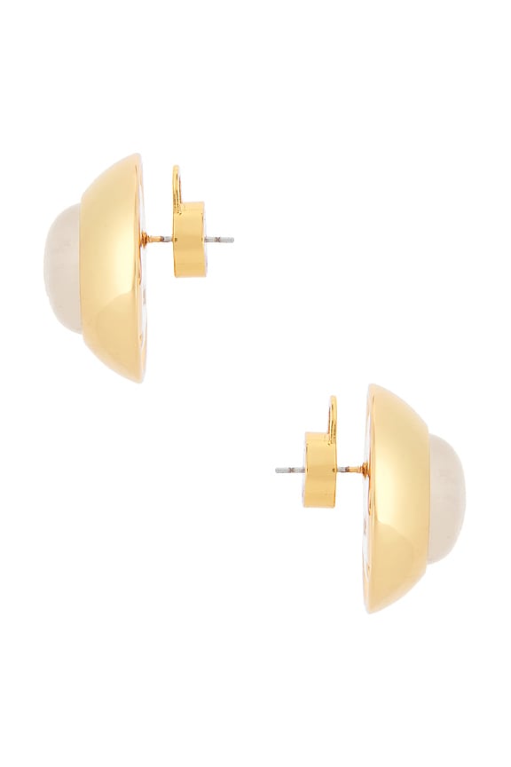 view 2 of 2 PENDIENTES DE TACHUELA BOMBE in Gold & White