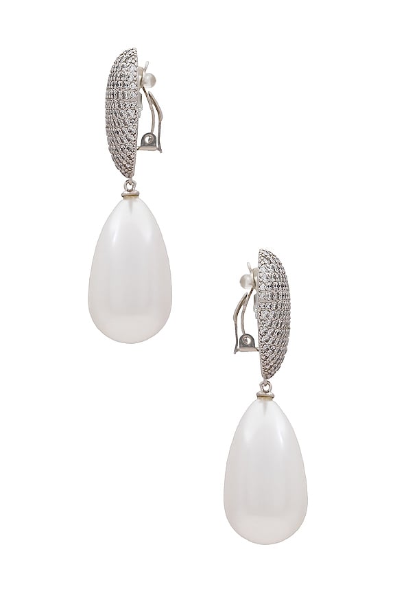 view 2 of 2 Frances Earrings in Silver & Pearl