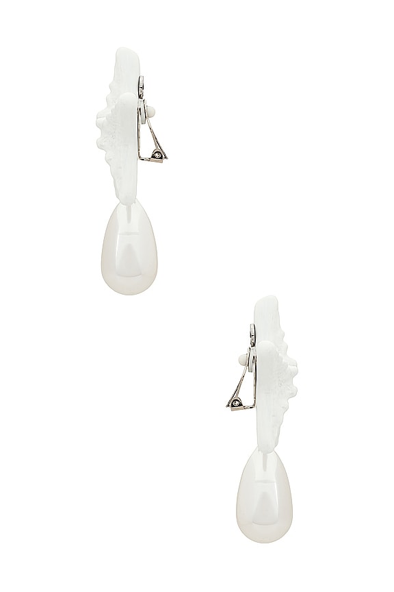 view 2 of 2 Starfish Drop Earrings in White & Pearl