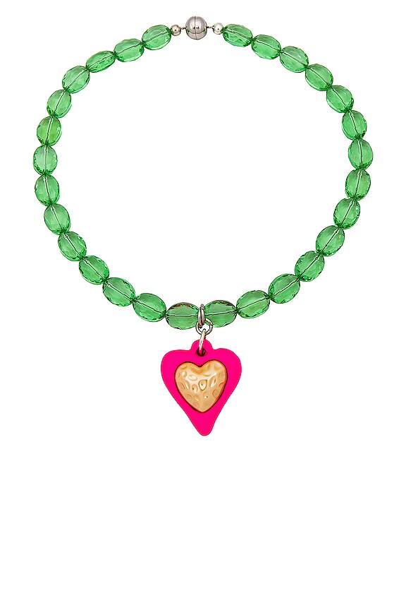 Julietta House Of Hearts Necklace in Green & Pink REVOLVE