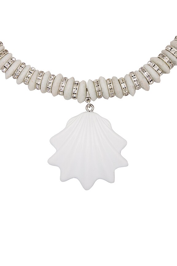 view 2 of 2 Heron Necklace in White & Silver