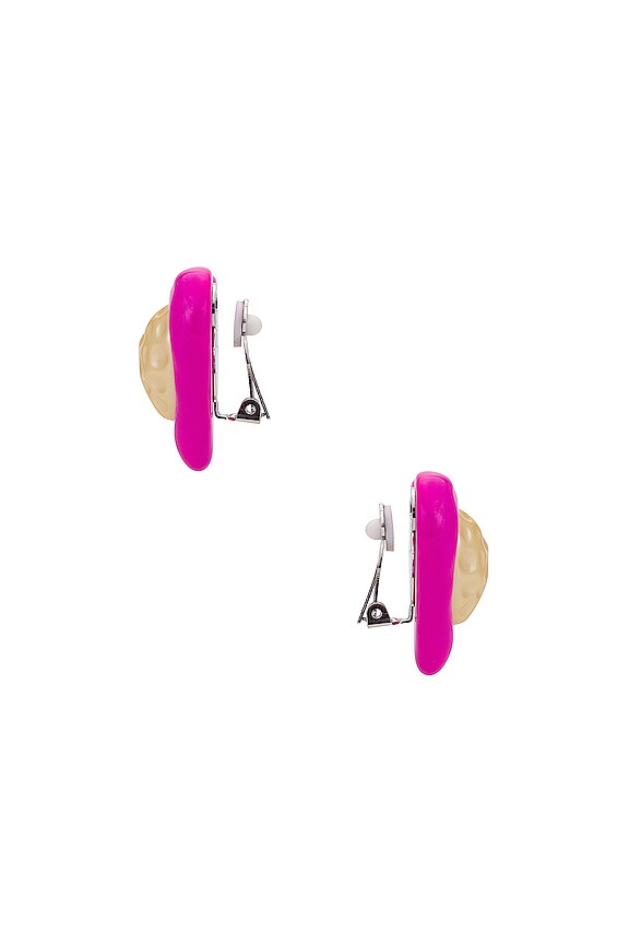 view 2 of 2 Heart Studs in Barbie Pink