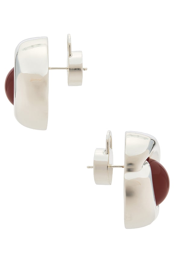 view 2 of 2 PENDIENTES AGNES in Silver & Red