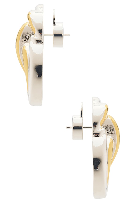 view 2 of 2 Knot Earrings in Silver & Gold