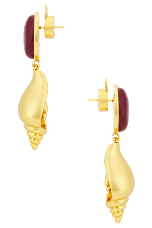 view 2 of 2 Ponza Earrings in Gold & Red