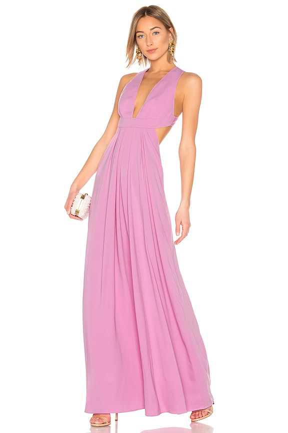 view 2 of 4 Deep V Gown in Sugar Pink