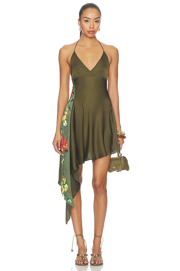 view 2 of 4 ROBE THE SPLIT PETAL  in Dark Olive