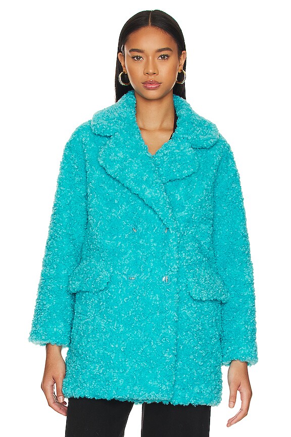 view 2 of 5 Zadie Faux Fur Coat in Aqua