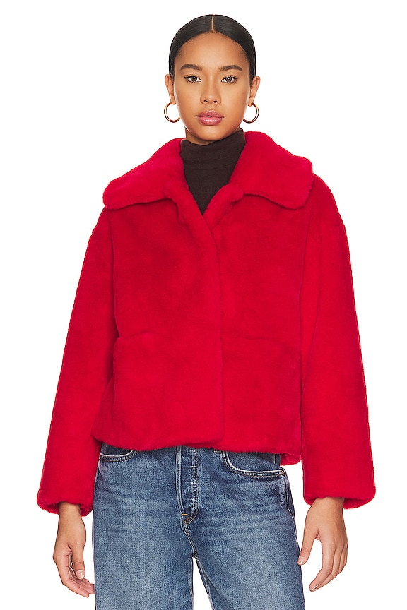 view 2 of 5 TRACI FAUX FUR コート in Red