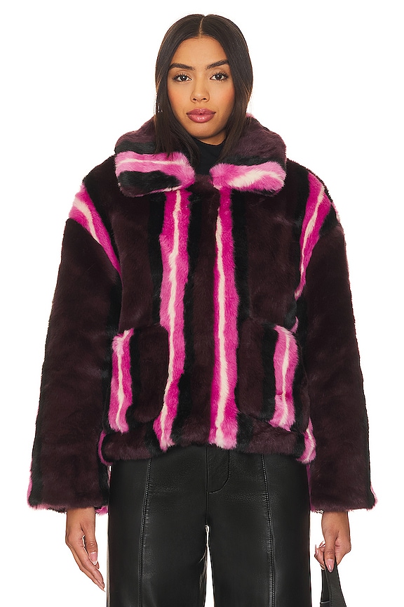 view 2 of 5 TRACI コート in Burgundy Stripe