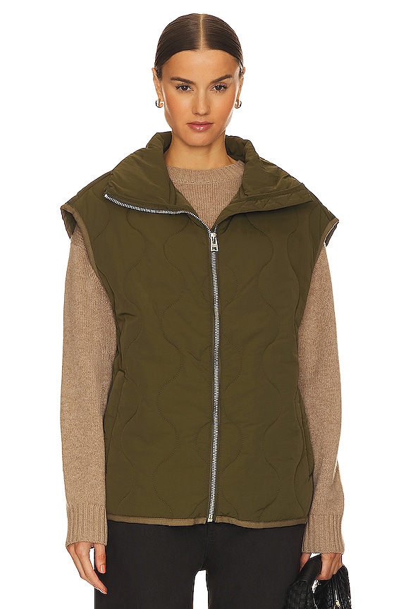 view 2 of 5 BLOUSON SANS MANCHES MATELASSÉ GWEN in Green