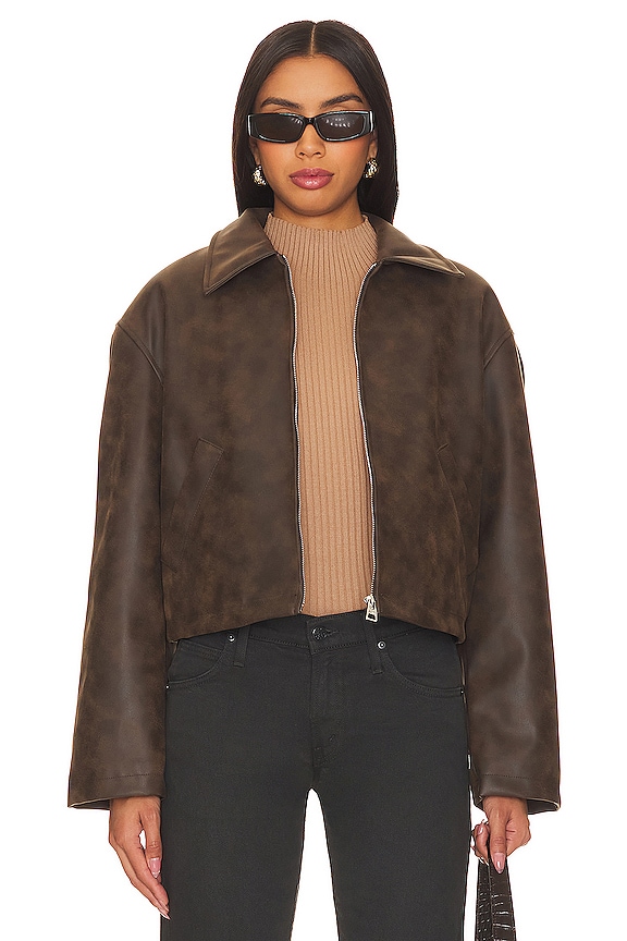 view 1 of 5 Naomi Cropped Jacket in Brown