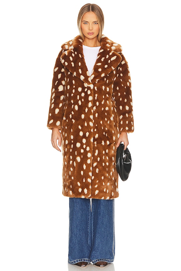 view 1 of 4 Faux Fur Long Coat in Bambi