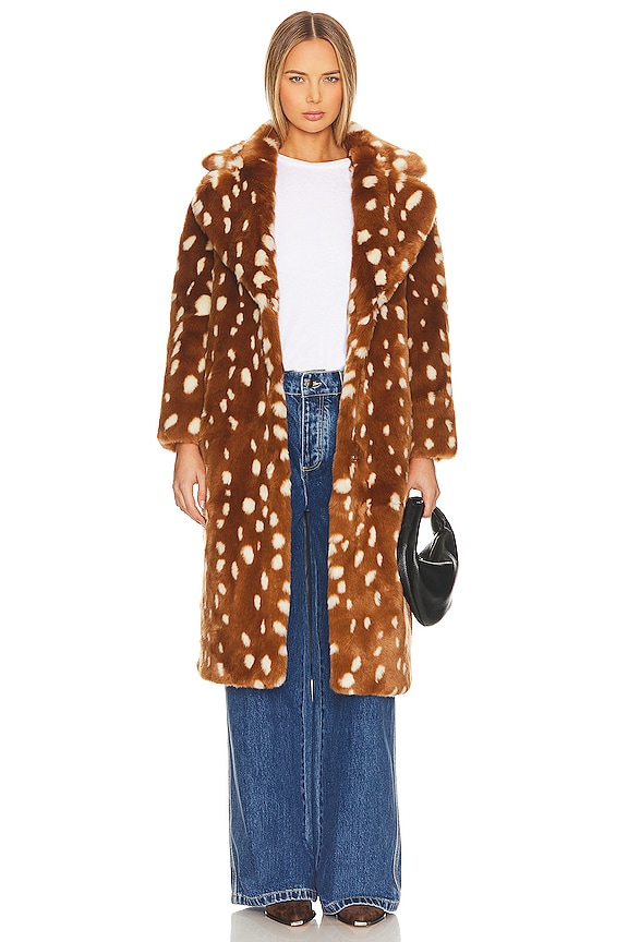 view 2 of 4 Faux Fur Long Coat in Bambi