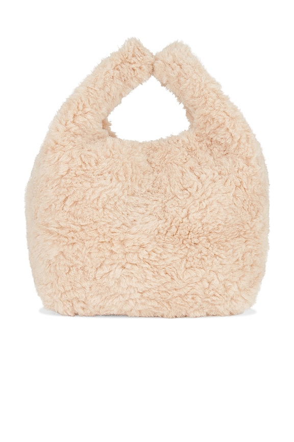 view 2 of 4 Bertha Curly Faux Fur Bag in Biscuit