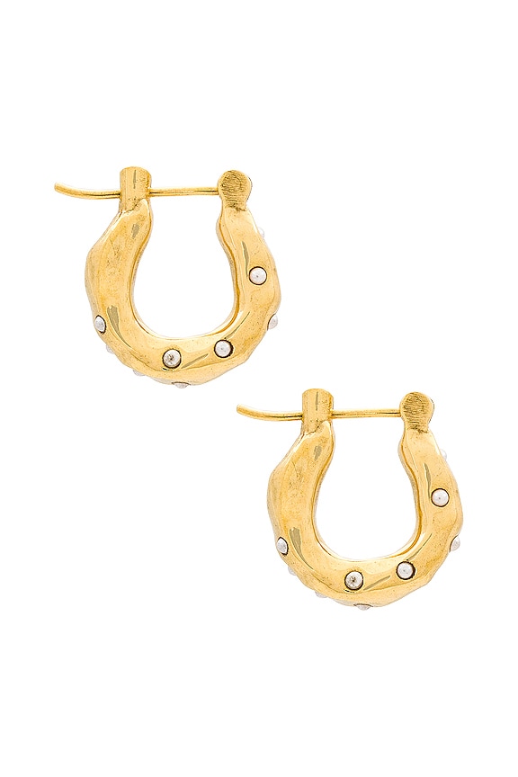 view 2 of 3 Mini Wave Hoop Earrings in Gold