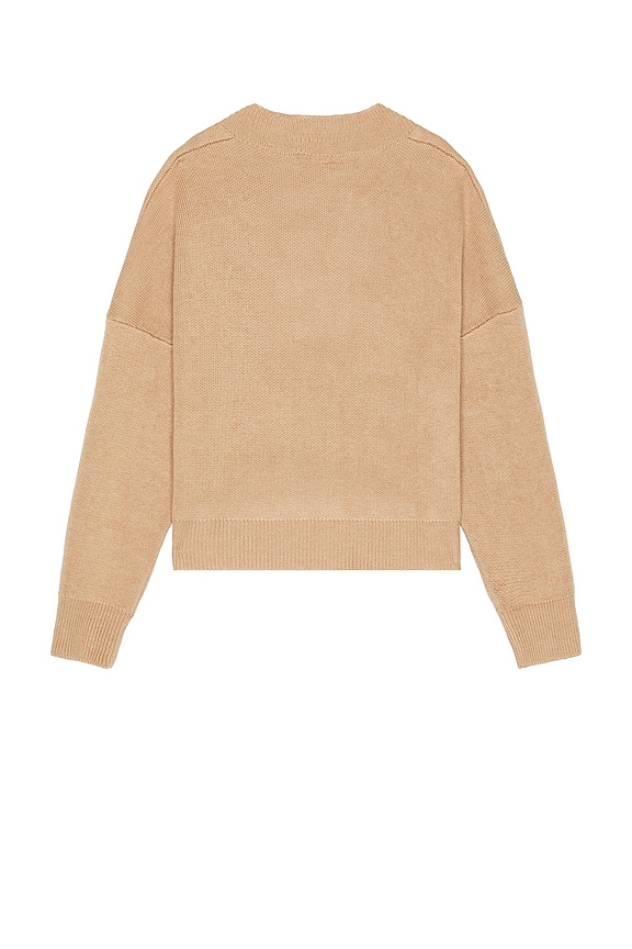 view 2 of 4 Logo Boxy V Neck Knit Sweater in Brown