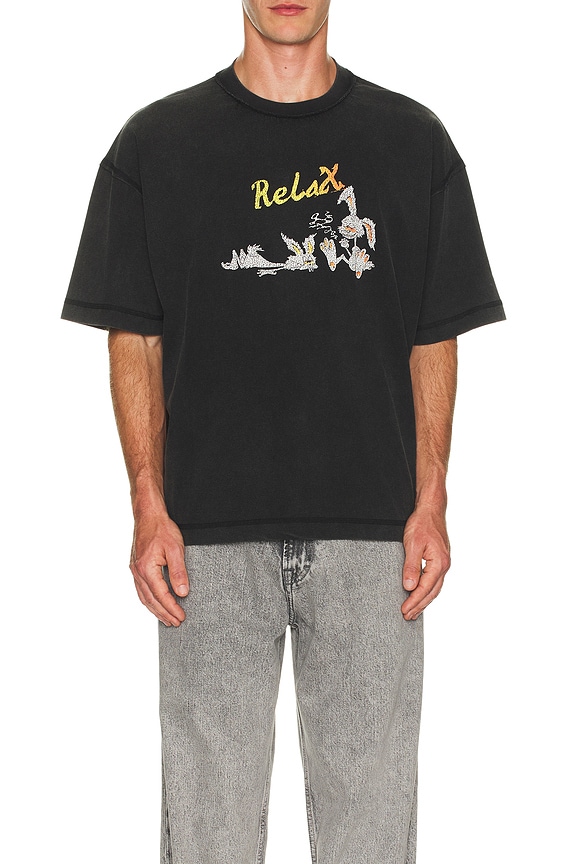 view 3 of 4 Relax Vintage Washed Reversible T-shirt in Washed Black