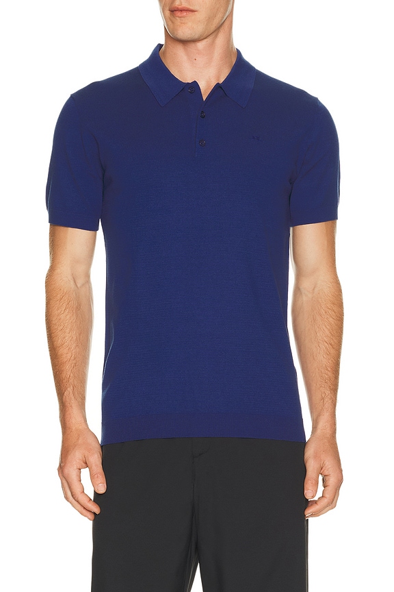 view 1 of 5 Ridge Knitted Polo in ESTATE BLUE