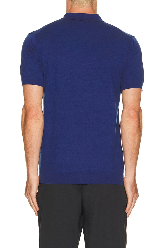 view 2 of 5 Ridge Knitted Polo in ESTATE BLUE