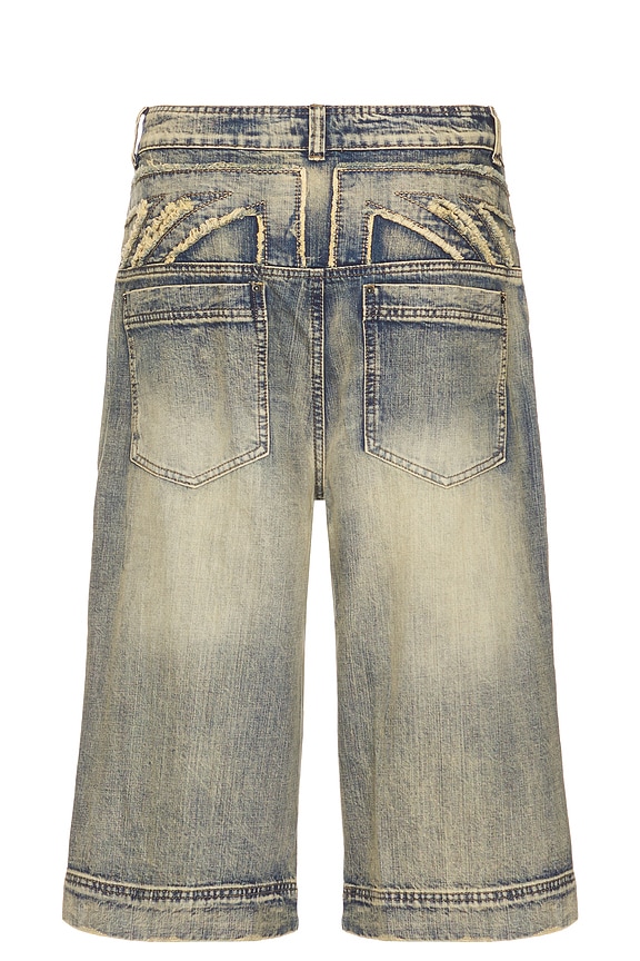 view 2 of 4 Union Jack Applique Jorts in Blue