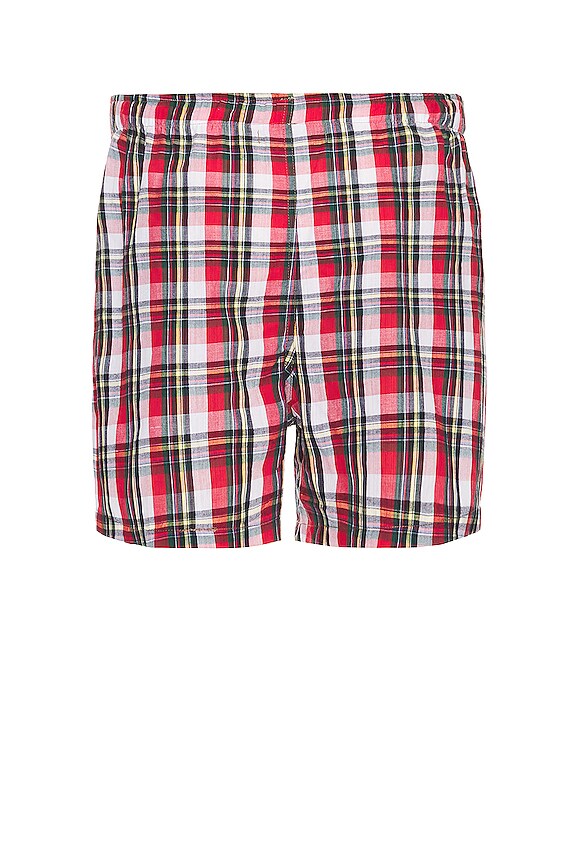 view 2 of 3 Multi Tartan Boxer Short in Red in Multi Check