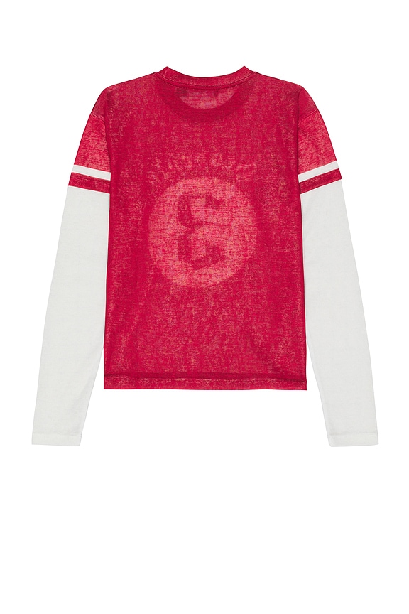 view 2 of 3 Double Layer Varsity Top in Red