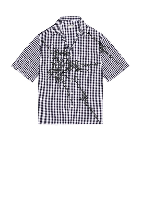 view 1 of 5 Gingham Illustration Shirt in Navy