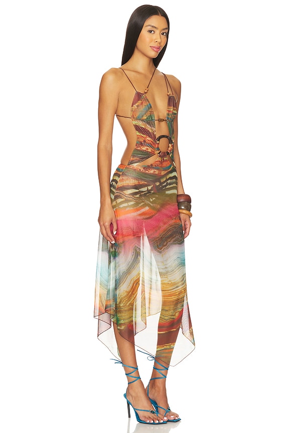 view 2 of 3 ROBE WOODEN TRIM MESH in Multi