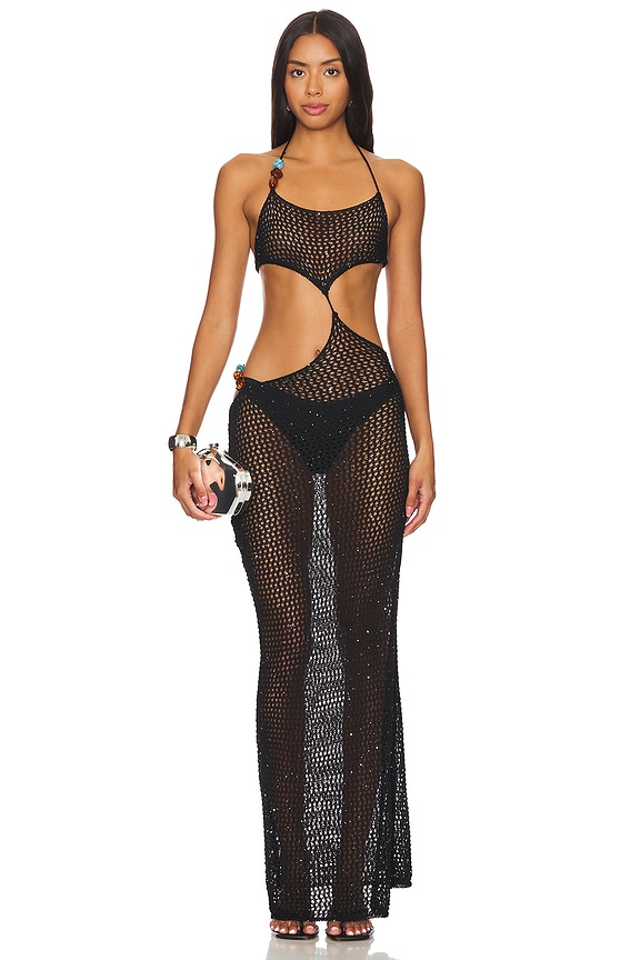 view 2 of 5 ROBES MAXI DOS NU in Crochet Sequin
