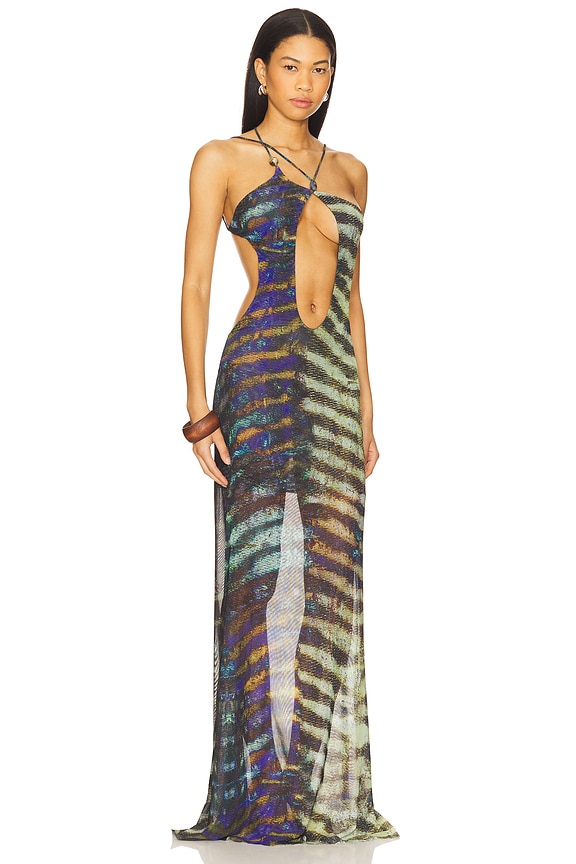 view 2 of 3 Strappy Maxi Dress With Trim in Multi