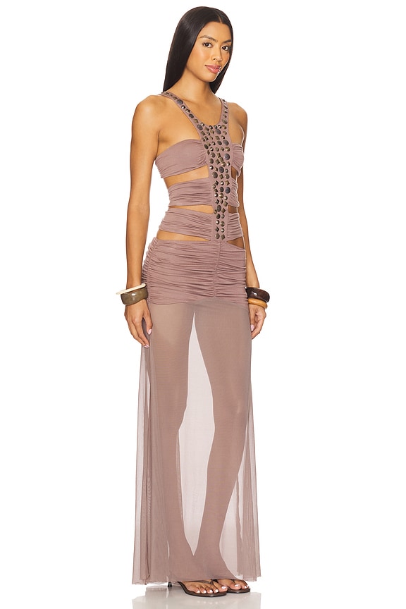 view 2 of 4 Hadassa Hand-Beaded Maxi Dress in Purple