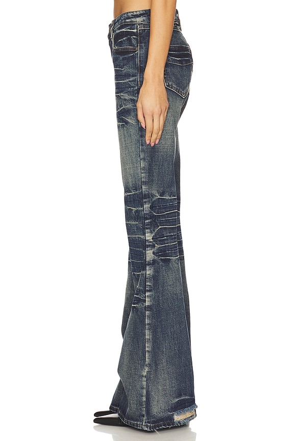 Jaded London Extreme Flare Jeans in Blue Wash | REVOLVE