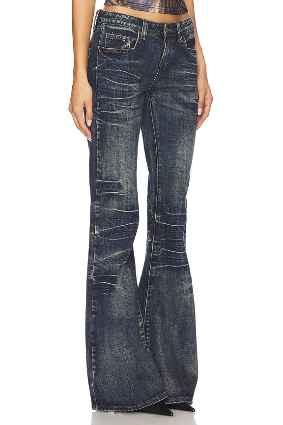 view 2 of 6 Extreme Blue Wash Flare Jeans in Dark Denim