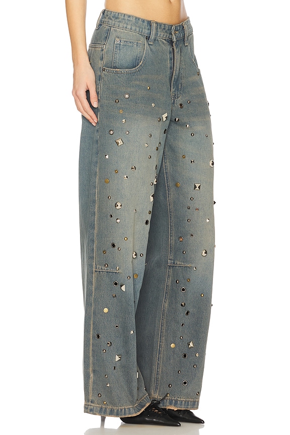 view 2 of 6 Studded Colossus Wide Leg Jeans in Grey