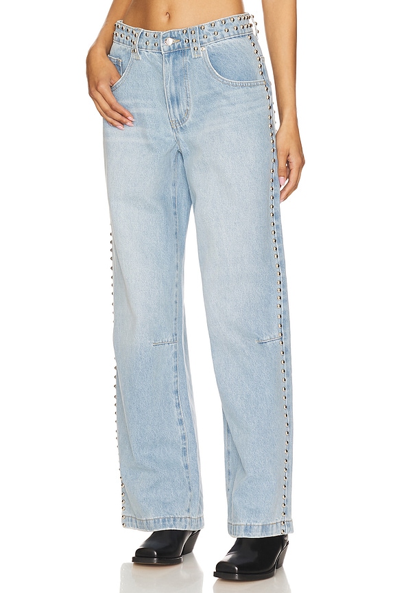 view 1 of 7 Studded Colossus Wide Leg Jeans in Light Wash