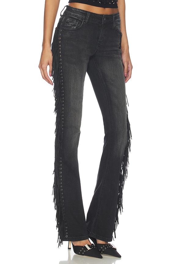 view 2 of 6 Fringe Bootcut Jean in Black Wash