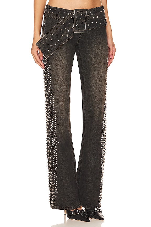 view 2 of 5 Studded Low Rise Jeans in Dark Wash