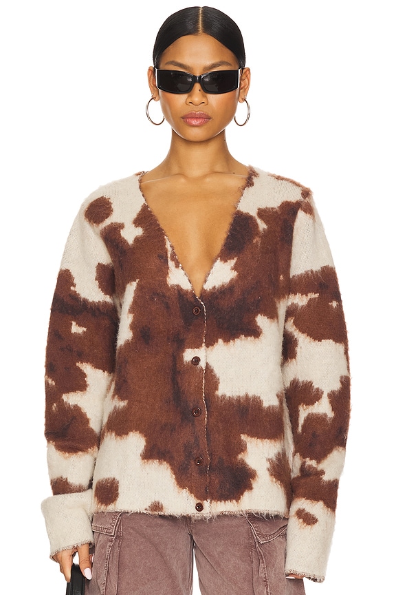 view 2 of 5 Cow Chuck Cardigan in Cow Print