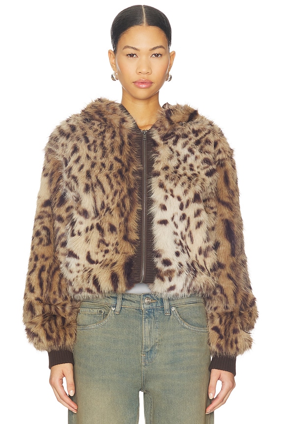view 2 of 5 Bear Faux Fur Jacket in Leopard