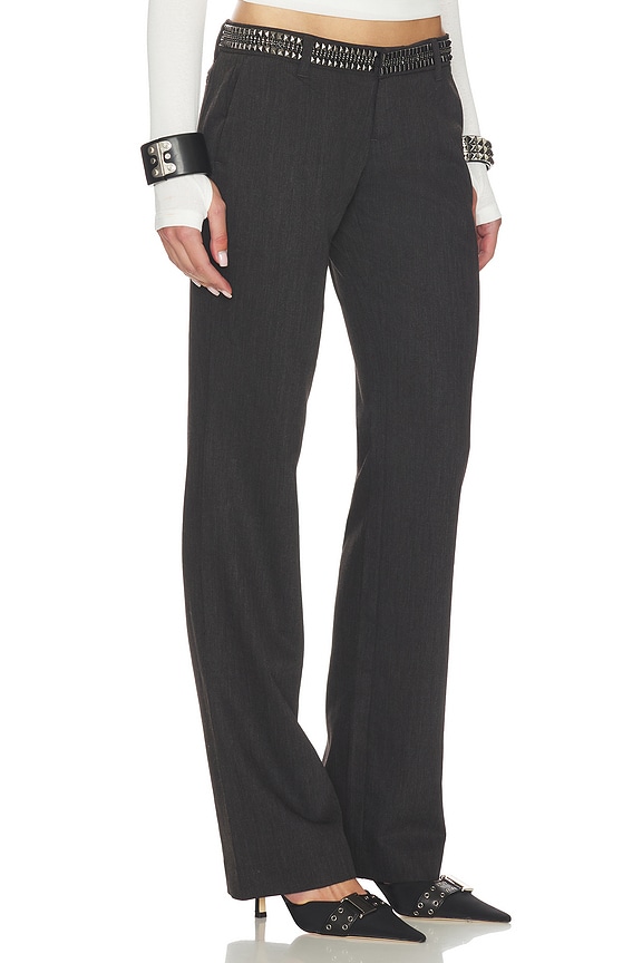 view 2 of 6 PANTALON TAILORED WITH WAISTBAND DETAIL in Black