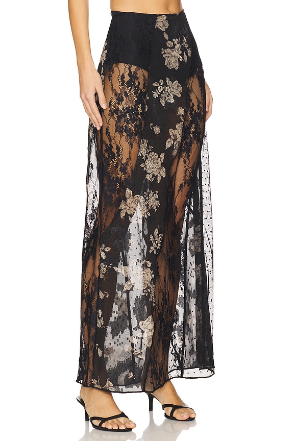 view 2 of 6 Panelled Maxi Skirt in Black