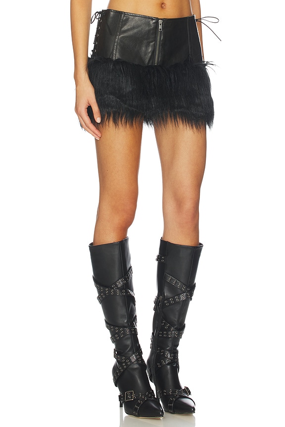 Jaded London ファー付きミニスカート Jaded London FAUX FUR MINI スカート - Black | REVOLVE