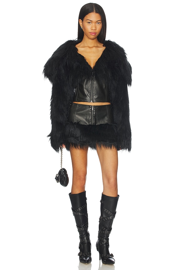 Jaded London FAUX FUR MINI スカート - Black | REVOLVE