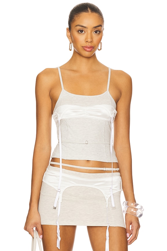 view 2 of 5 Layered Corset Top in Grey