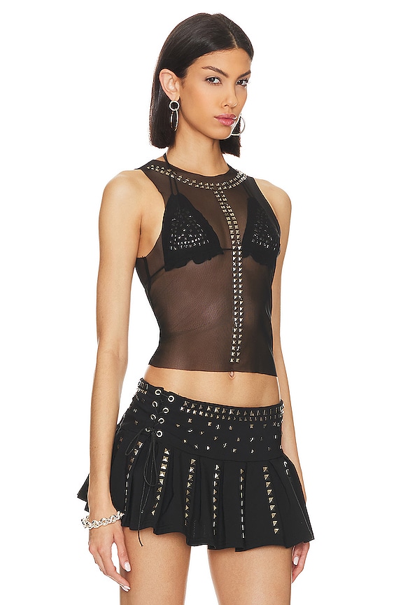 view 2 of 5 CAMISETA SIN MANGAS DE MALLA in Black
