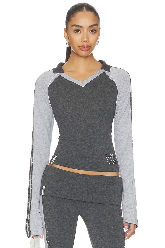 view 2 of 5 Football Baby Tee Studded in Grey