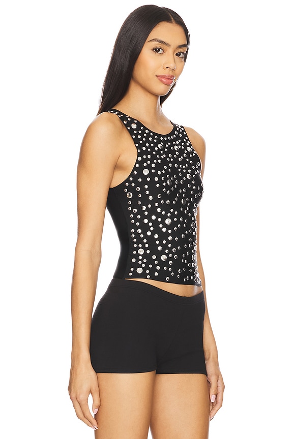 view 2 of 5 Studded Tank Top in Black